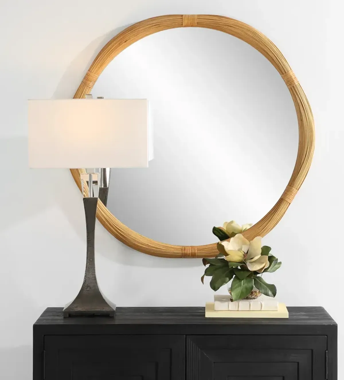 Salina Round Bamboo Mirror