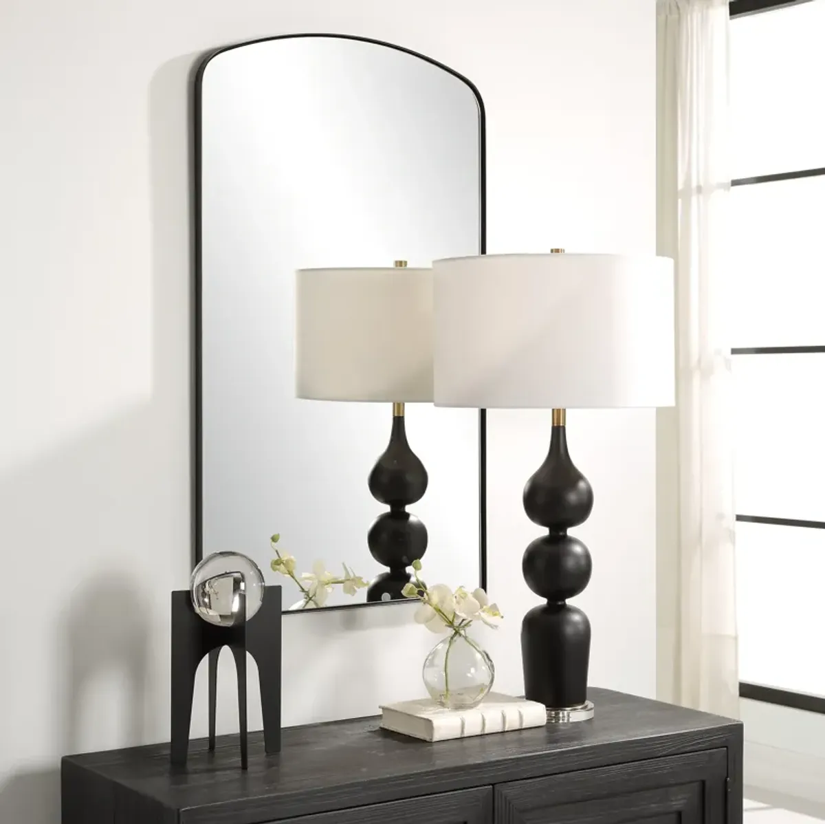 Tordera Black Arch Mirror