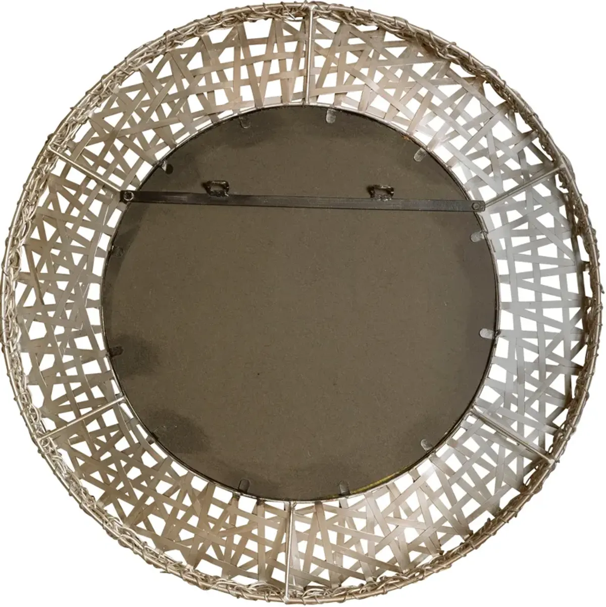 Alita Champagne Woven Metal Mirror