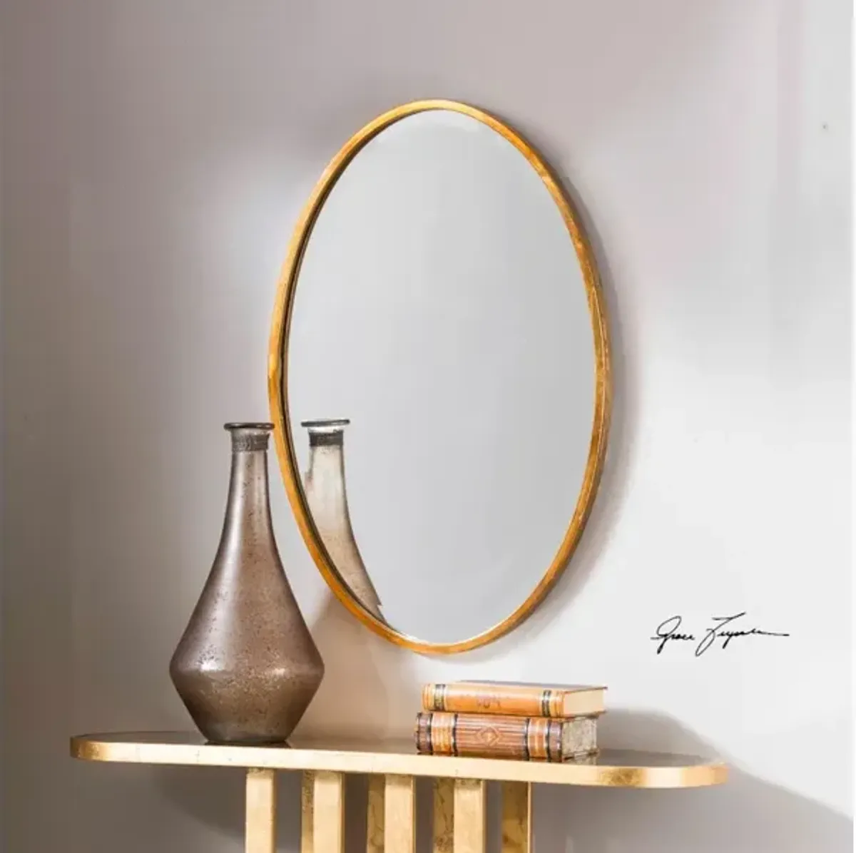 Herleva Gold Oval Mirror