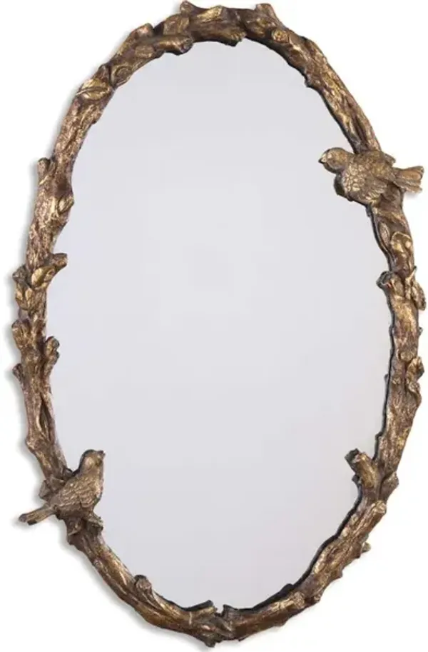 Paza Oval Vine Gold Mirror