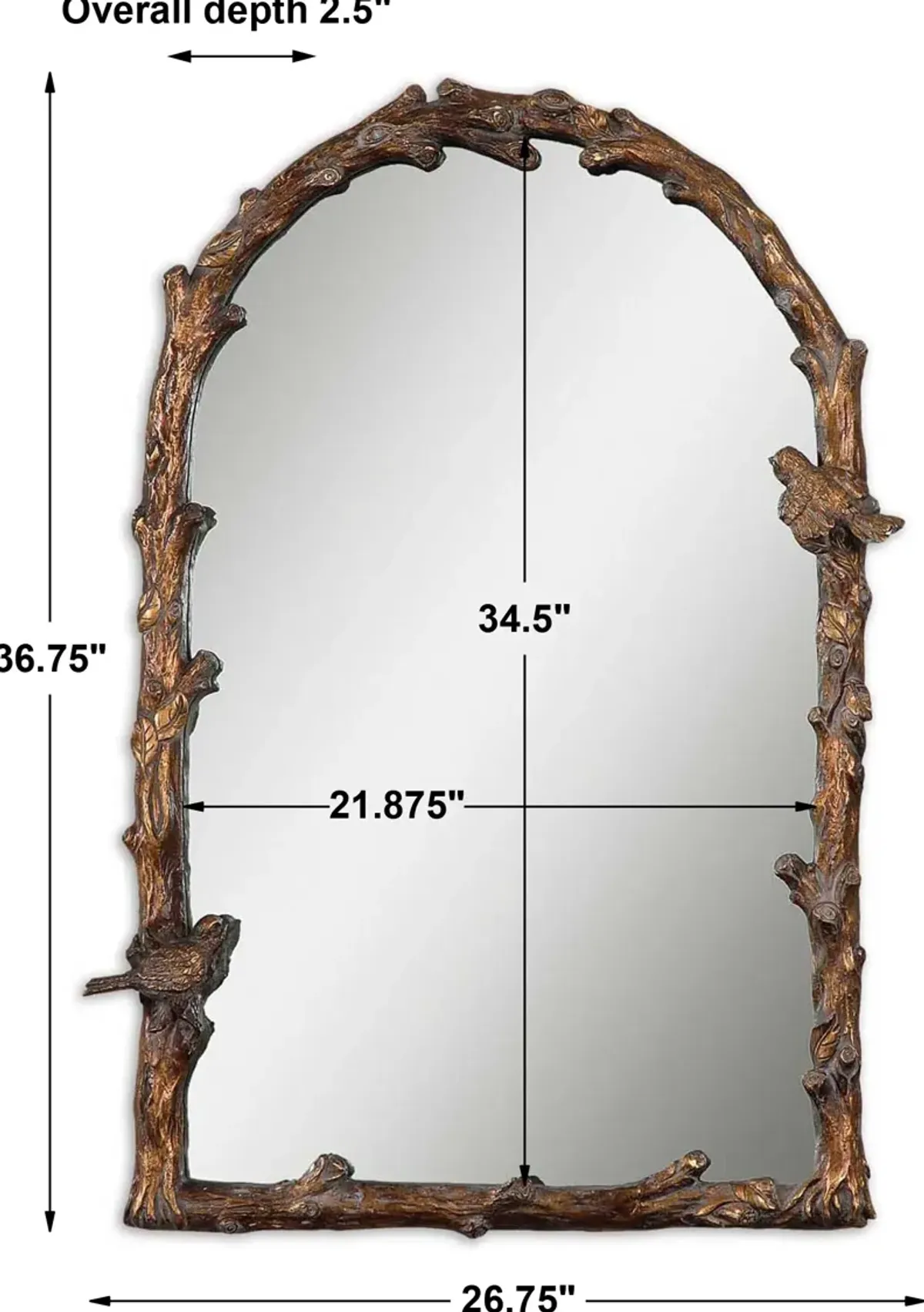 Paza Antique Gold Arch Mirror