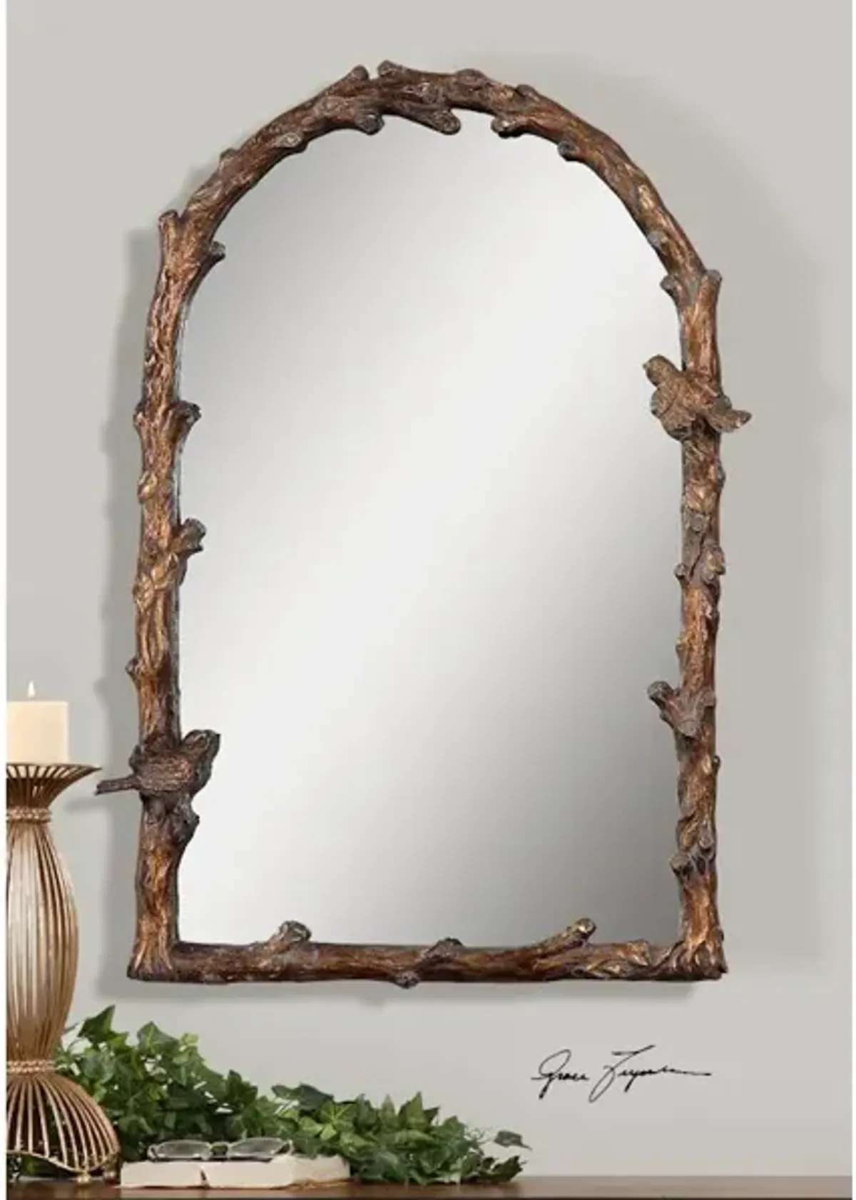 Paza Antique Gold Arch Mirror