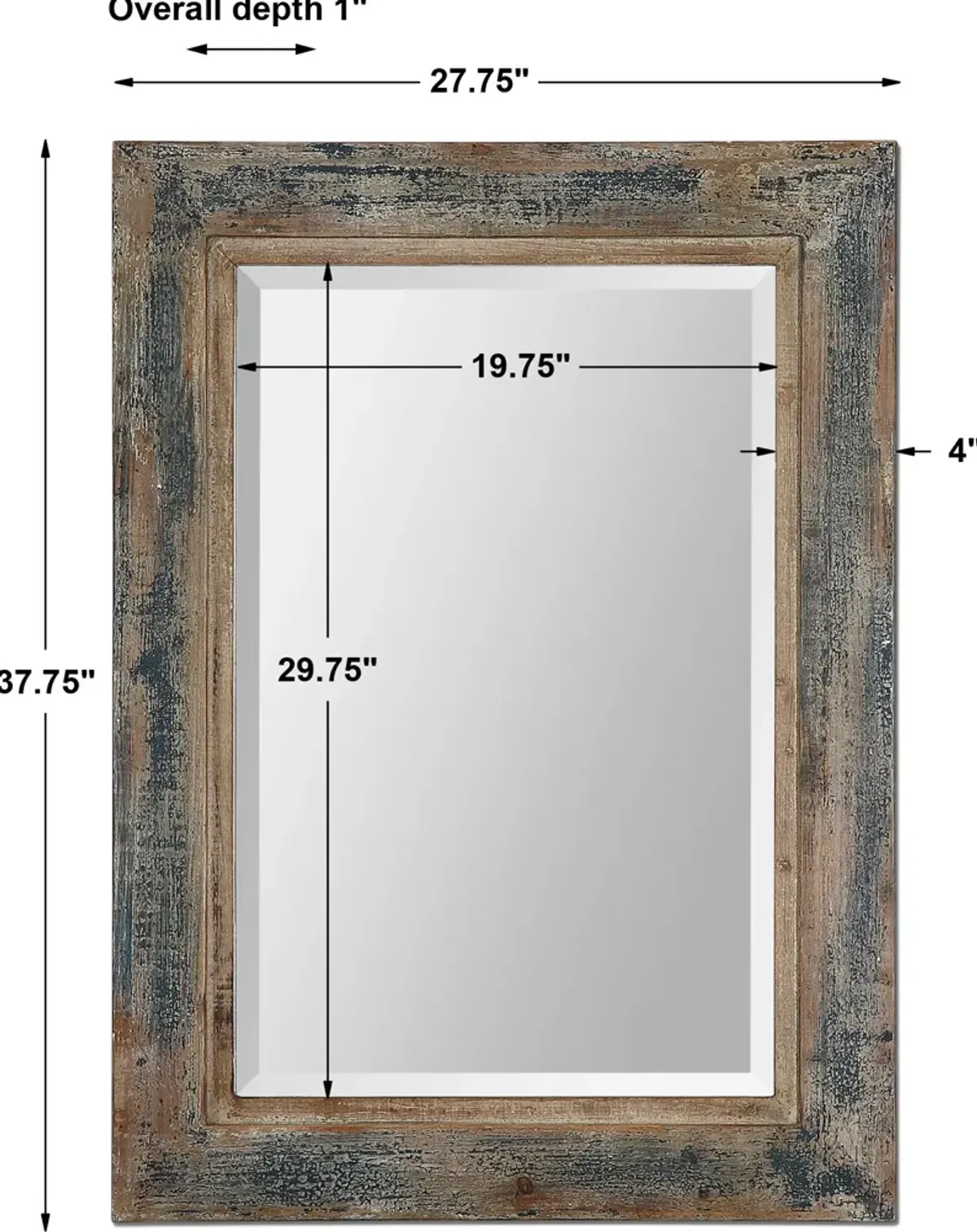 Bozeman Distressed Blue Mirror