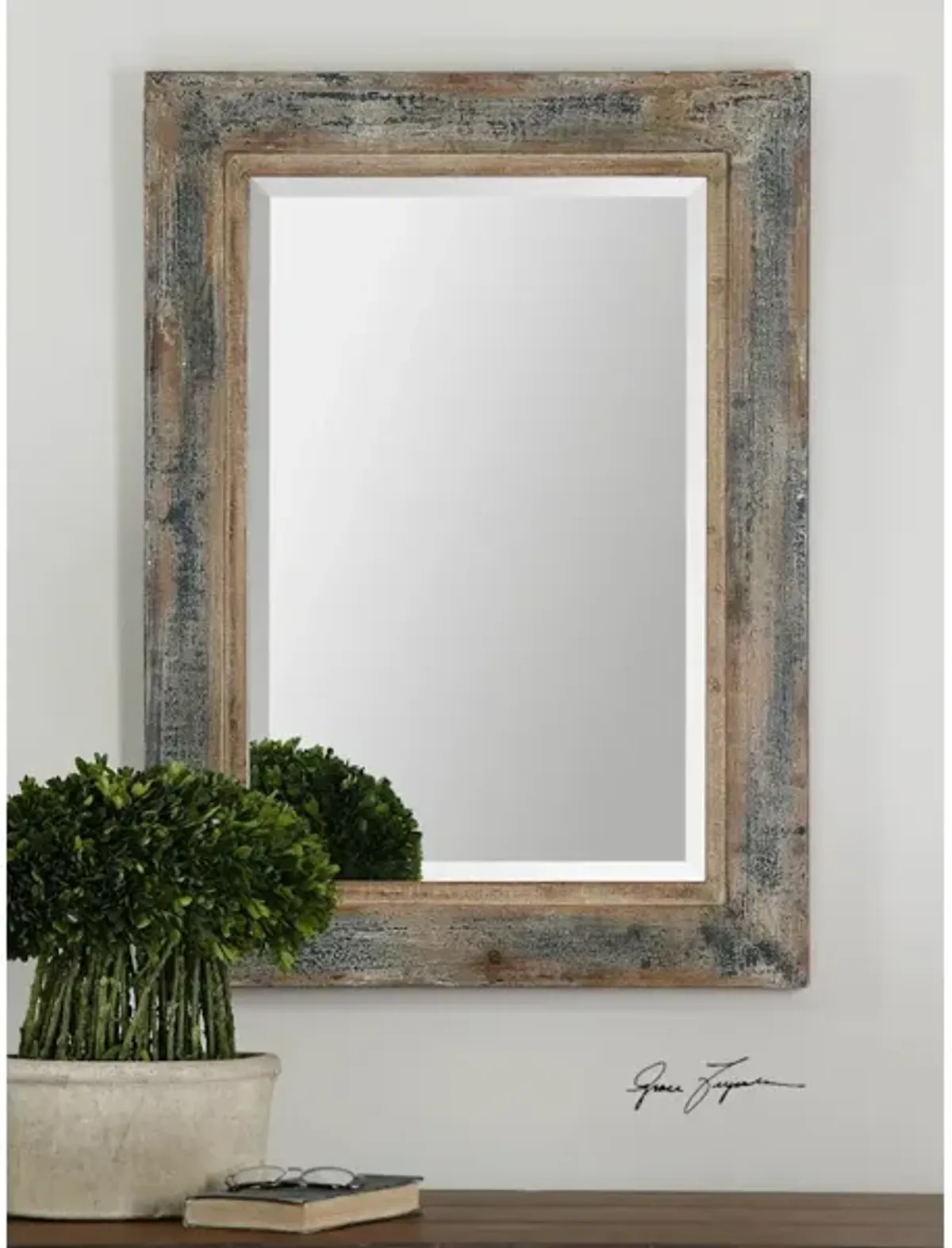 Bozeman Distressed Blue Mirror