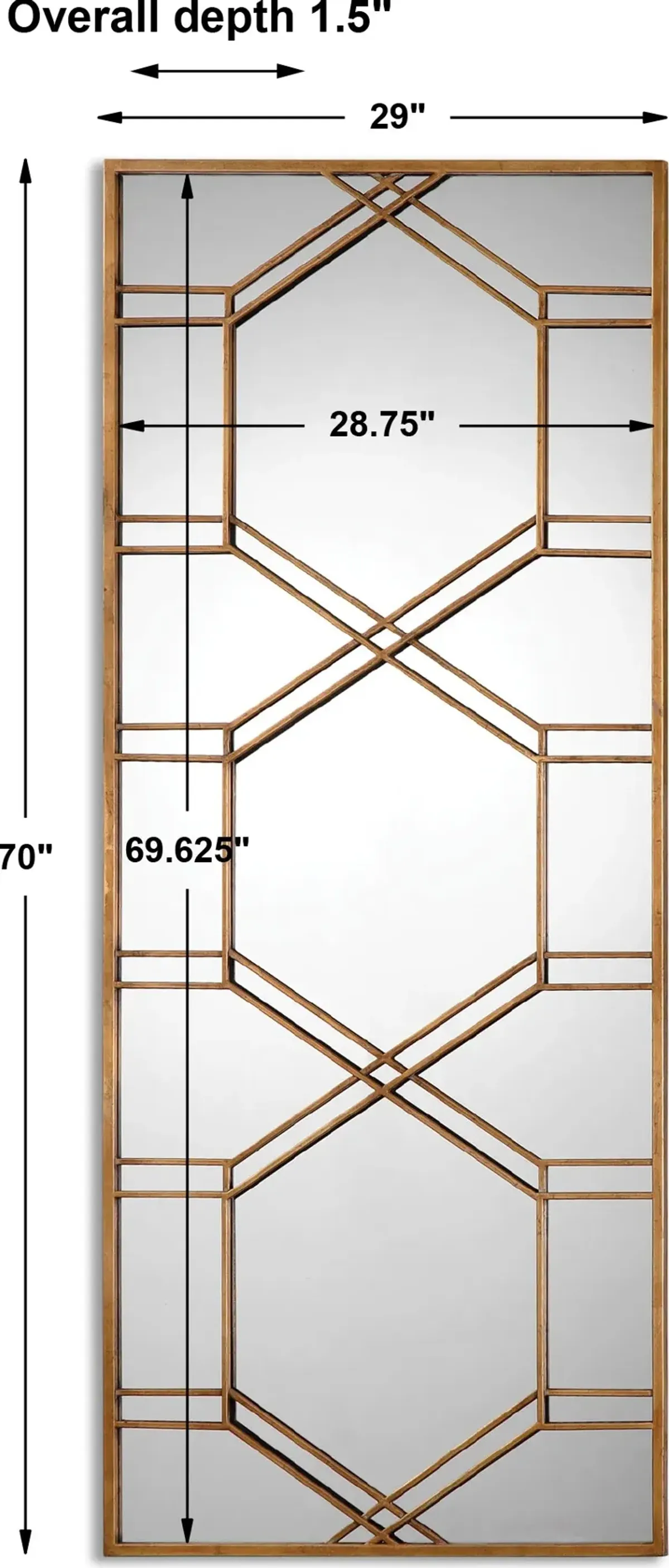 Kennis Gold Leaf Leaner Mirror