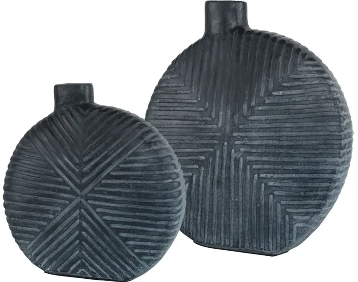 Viewpoint Aged Black Vases Set/2