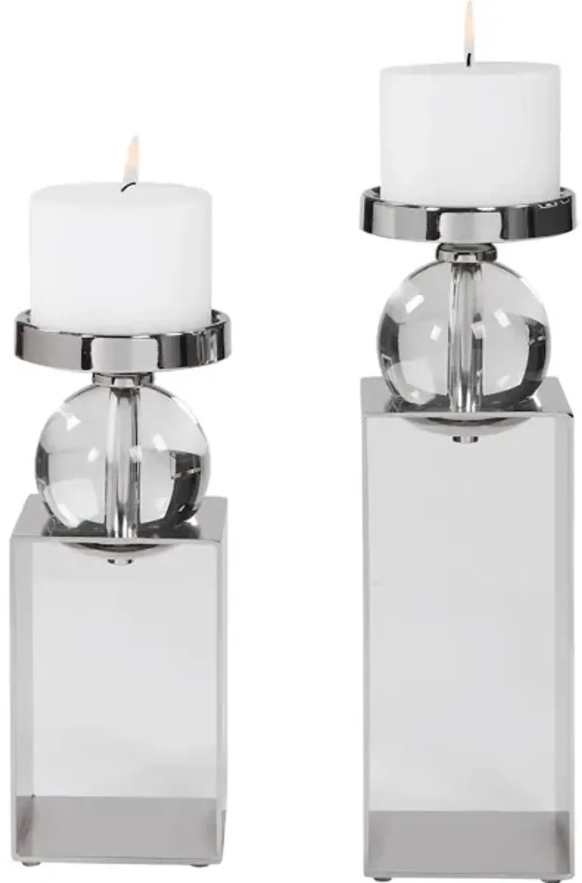 Lucian Nickel Candleholders Set/2