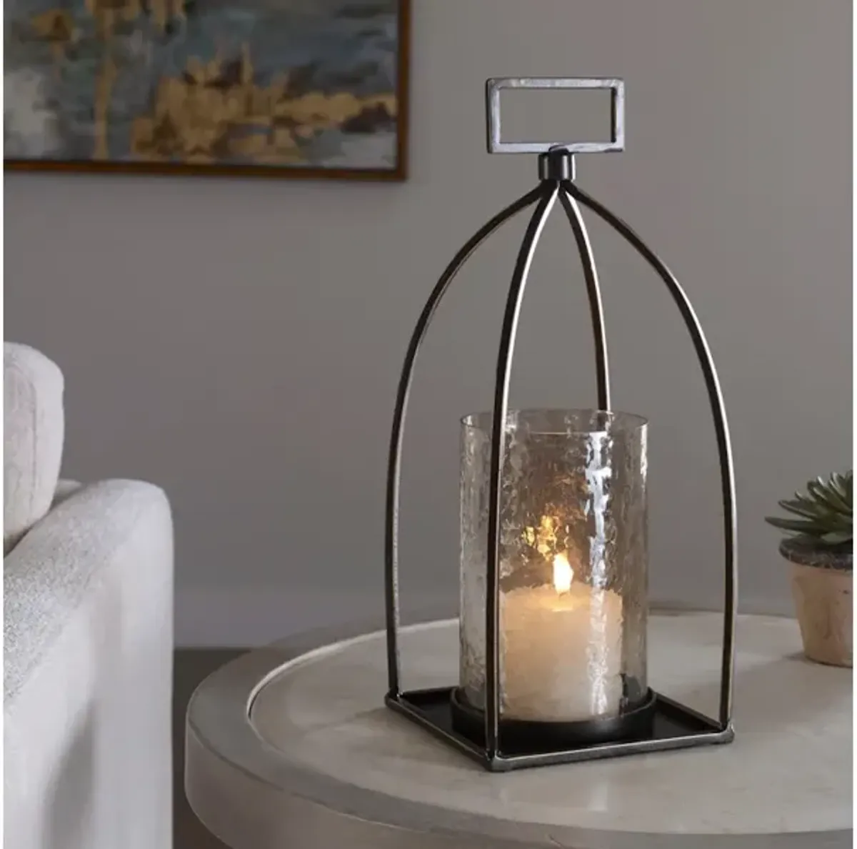 Riad Bronze Lantern Candleholder