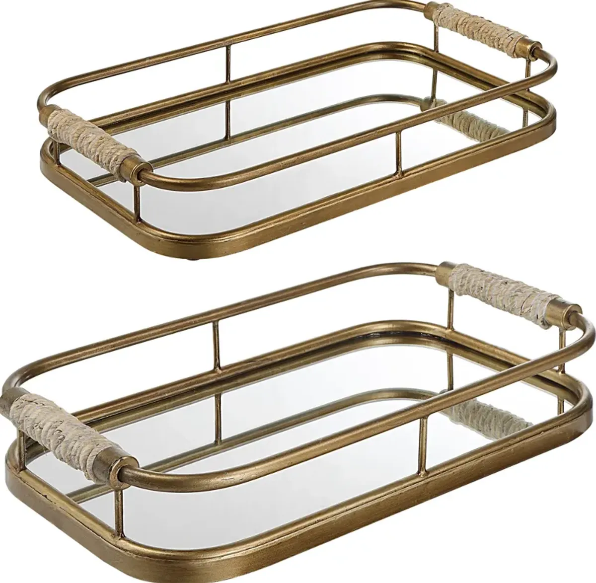 Rosea Brushed Gold Trays Set/2