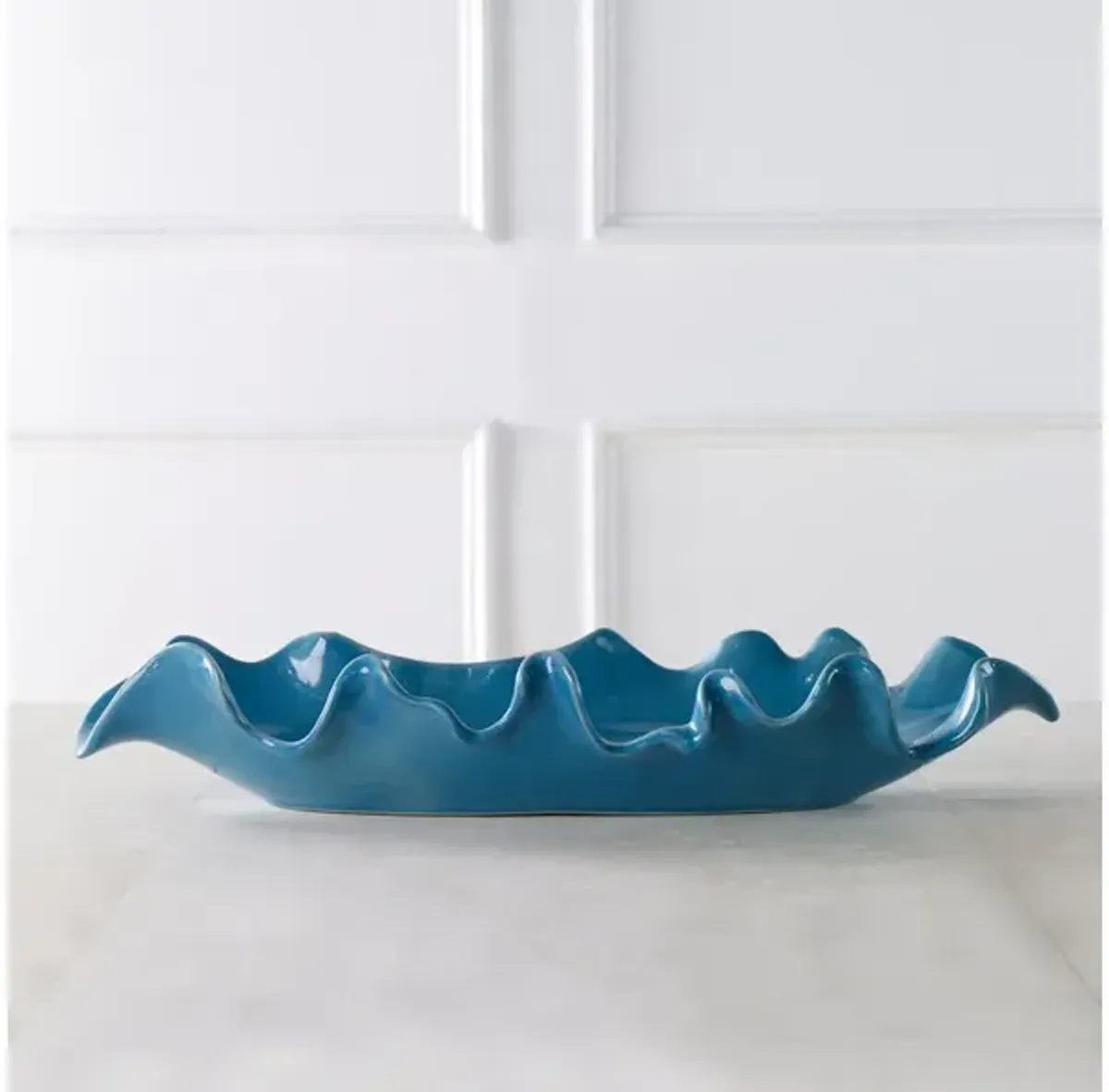 Ruffled Feathers Blue Bowl