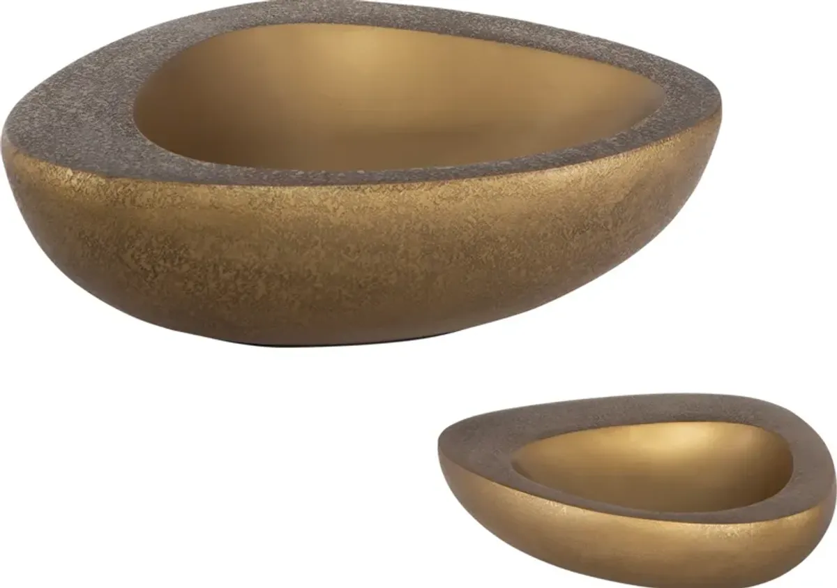 Ovate Brass Bowls Set Of 2