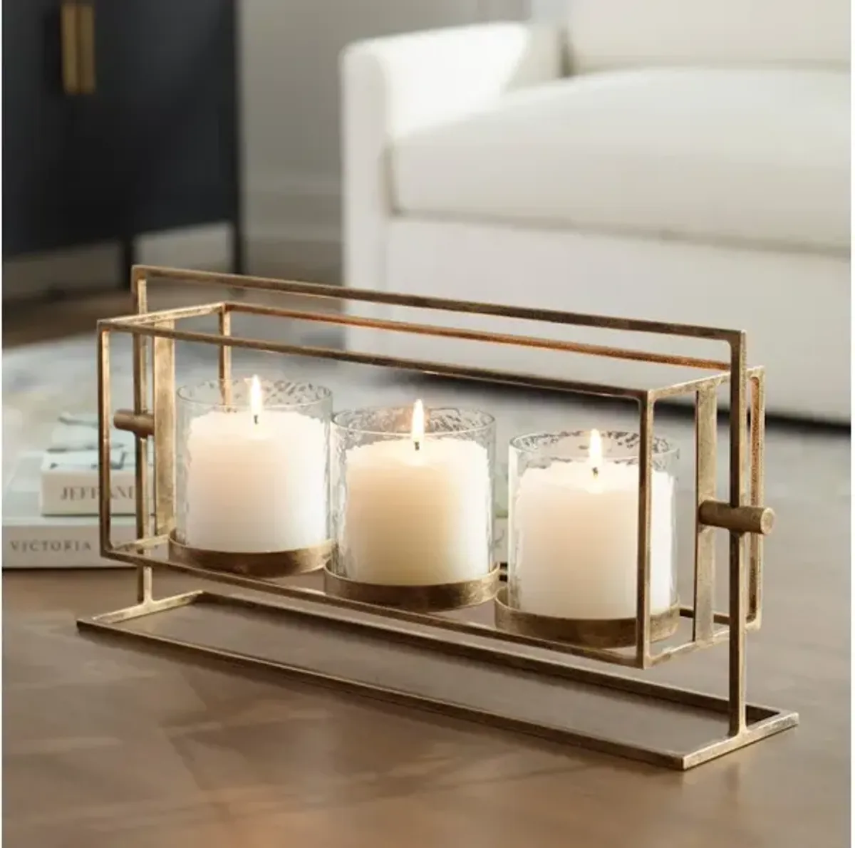 Wenman Gold Triple Candleholder