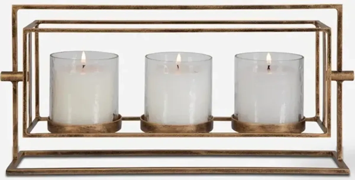 Wenman Gold Triple Candleholder