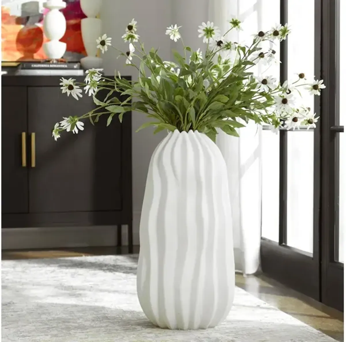 Merritt White Floor Vase