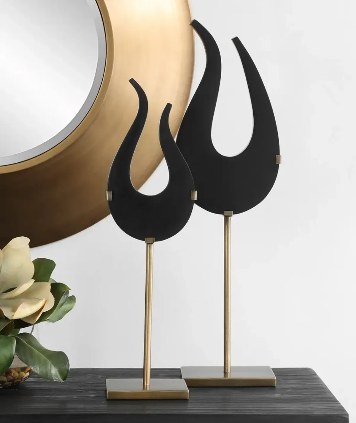 Black Flame Sculptures Set/2