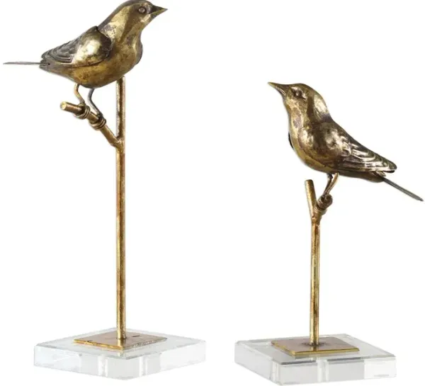 Passerines Bird Sculptures Set/2