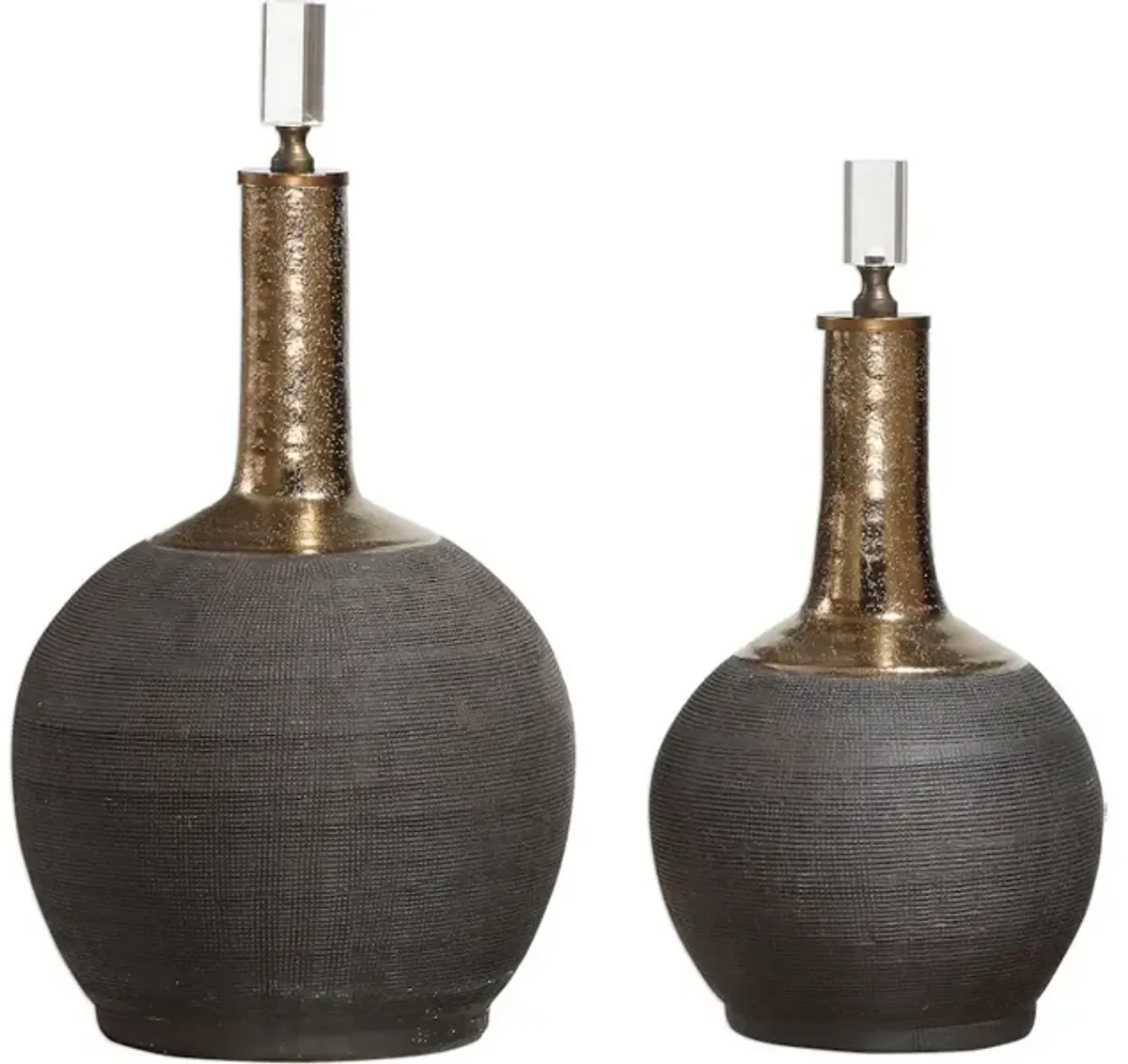 Arnav Matte Black Bottles, S/2