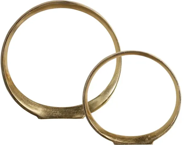 Jimena Gold Ring Sculptures Set/2
