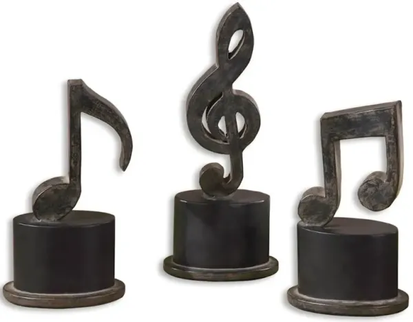 Music Notes Metal Figurines Set/3