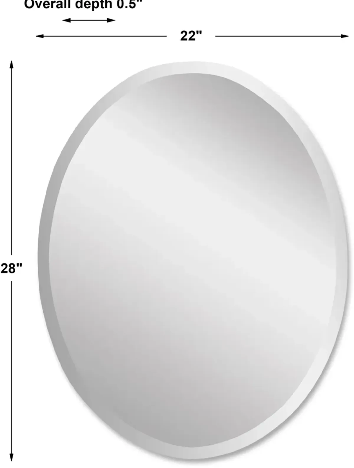 Frameless Vanity Oval Mirror