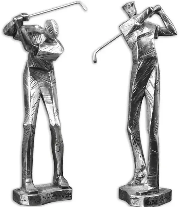 Practice Shot Metallic Statues, Set/2