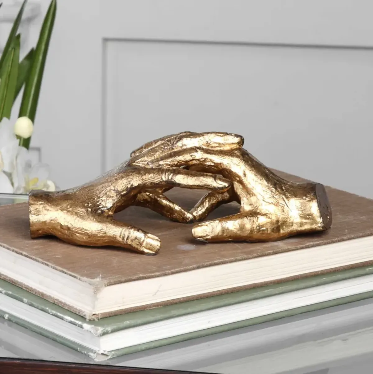 Hold My Hand Gold Sculpture