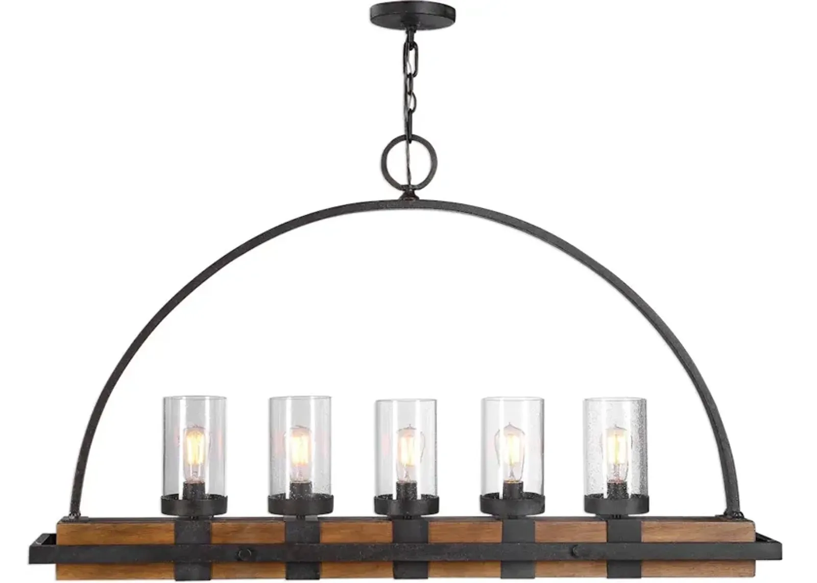 Atwood 5 Light Rustic Linear Chandelier