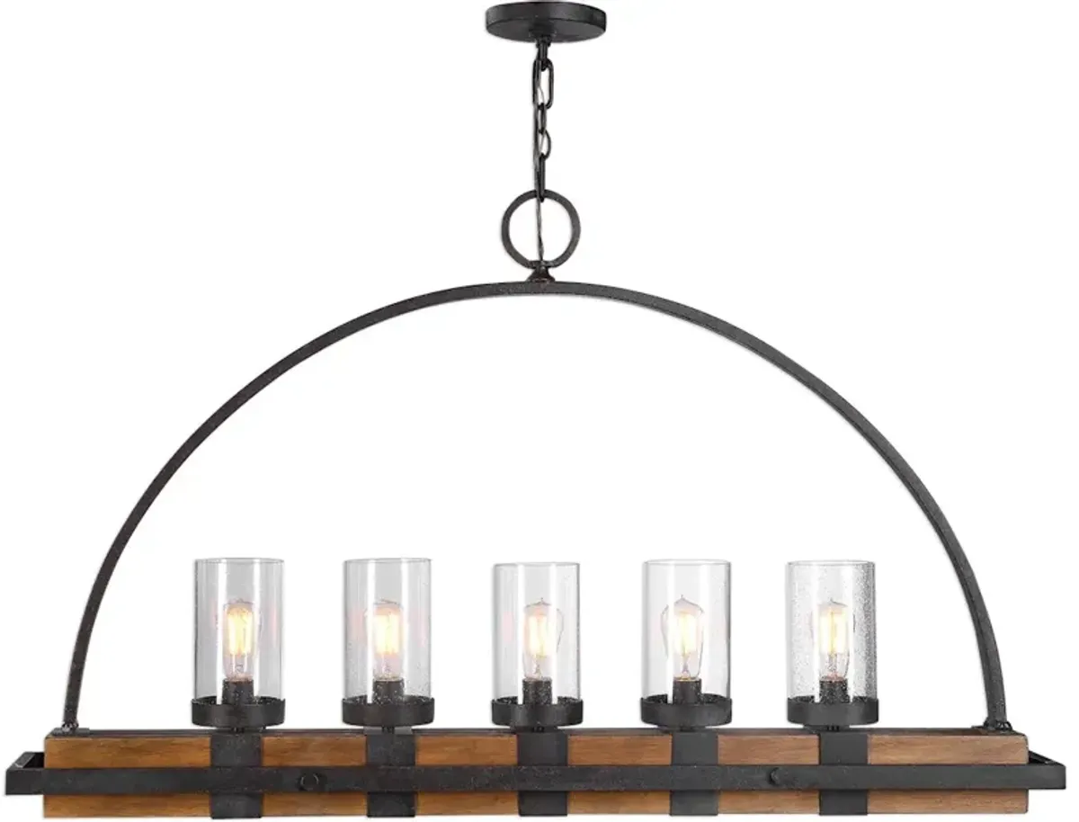 Atwood 5 Light Rustic Linear Chandelier