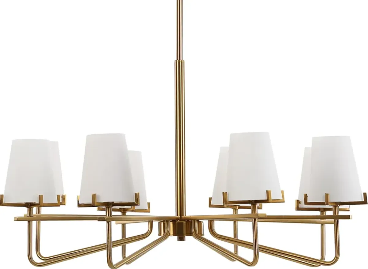Lassen 8 Light Brass Chandelier