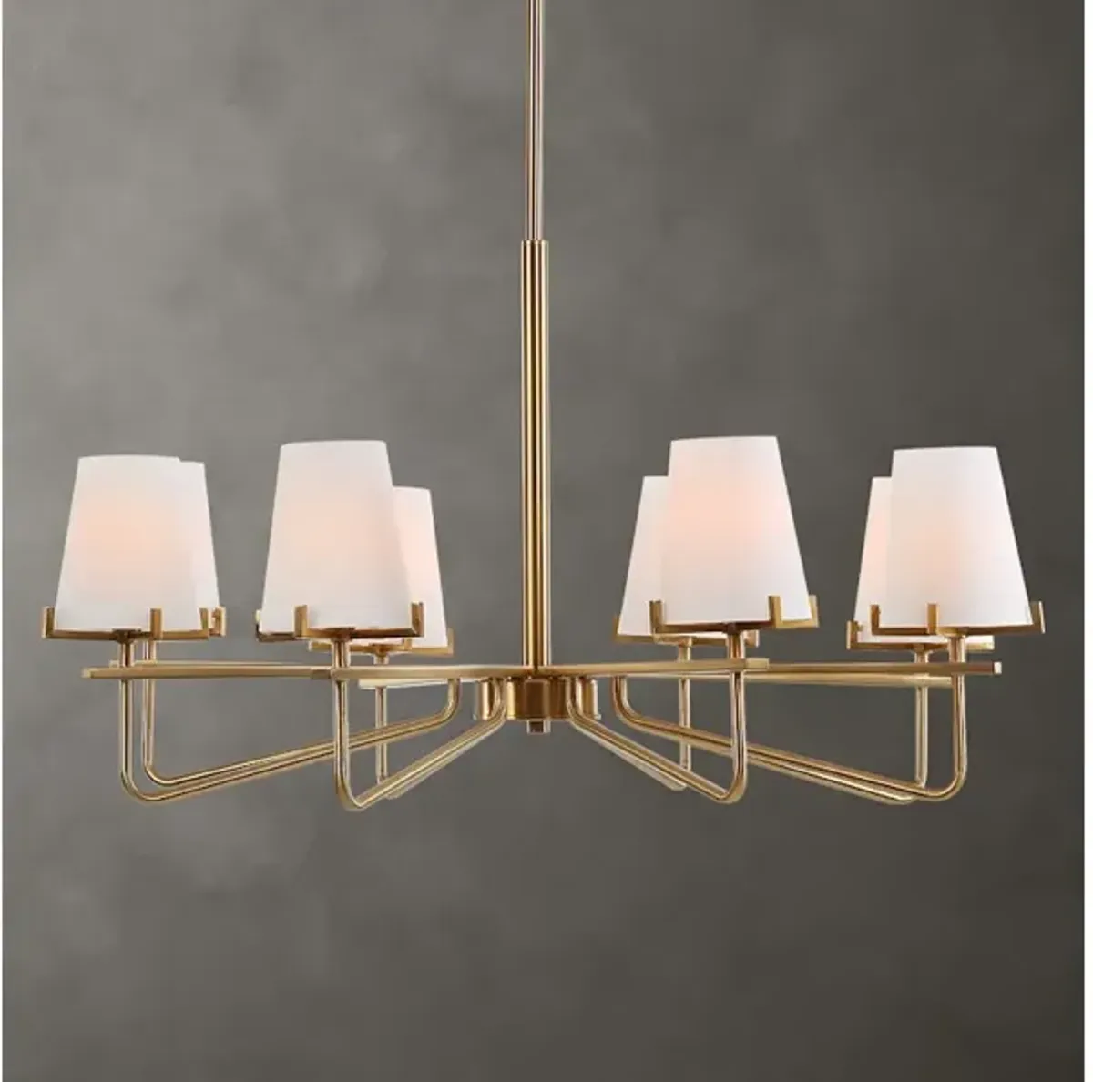 Lassen 8 Light Brass Chandelier