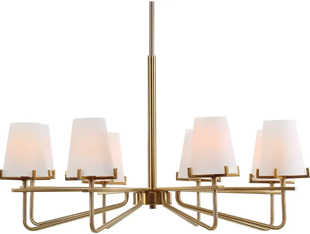 Lassen 8 Light Brass Chandelier