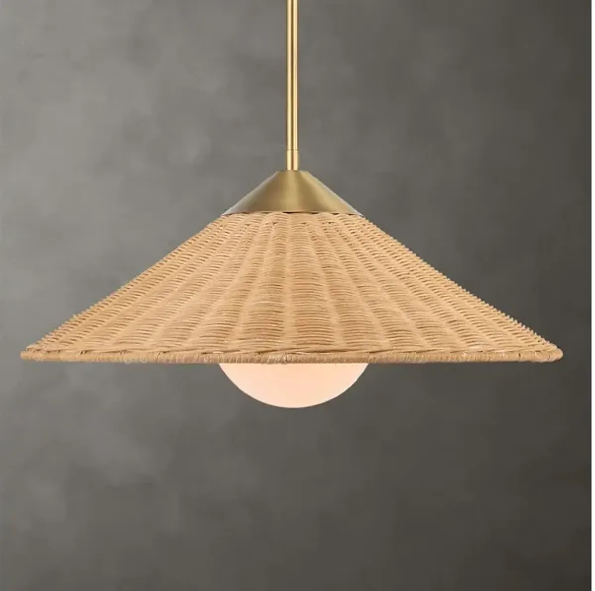 Phuvinh 1 Light Rattan Shade Pendant