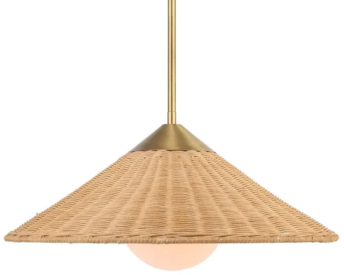 Phuvinh 1 Light Rattan Shade Pendant