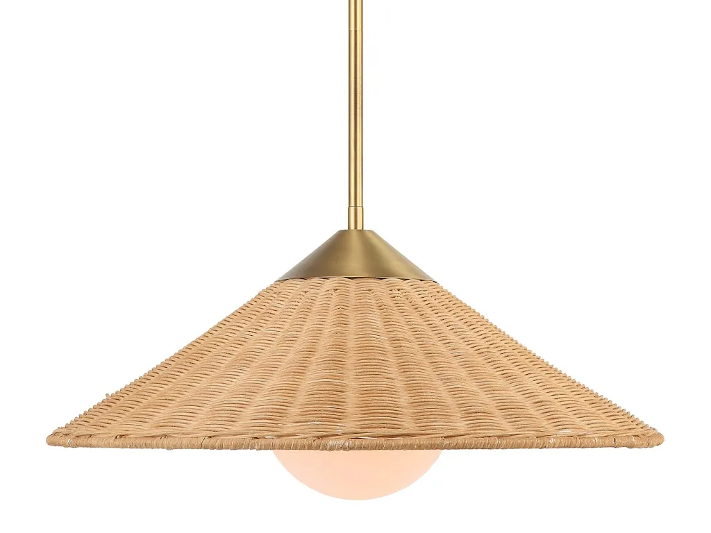 Phuvinh 1 Light Rattan Shade Pendant