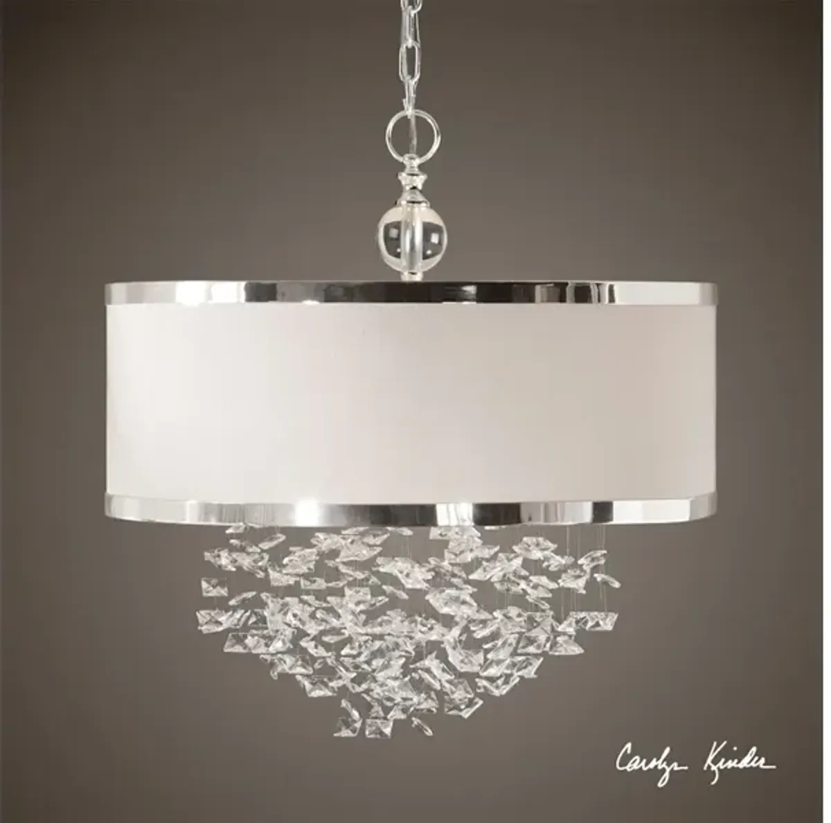 Fascination 3 Light Silken Drum Pendant