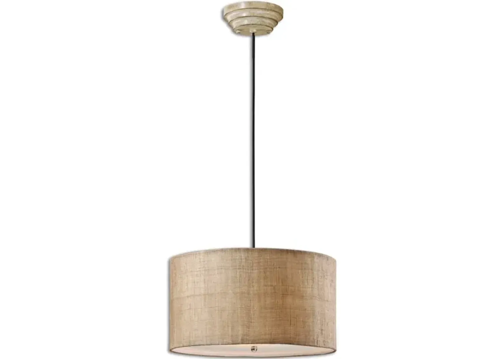 Dafina 3 Light Burlap Drum Pendant