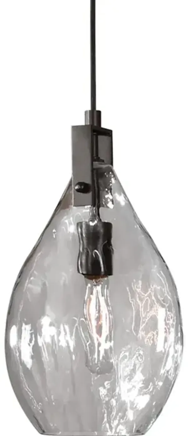 Campester 1 Light Watered Glass Mini Pendant
