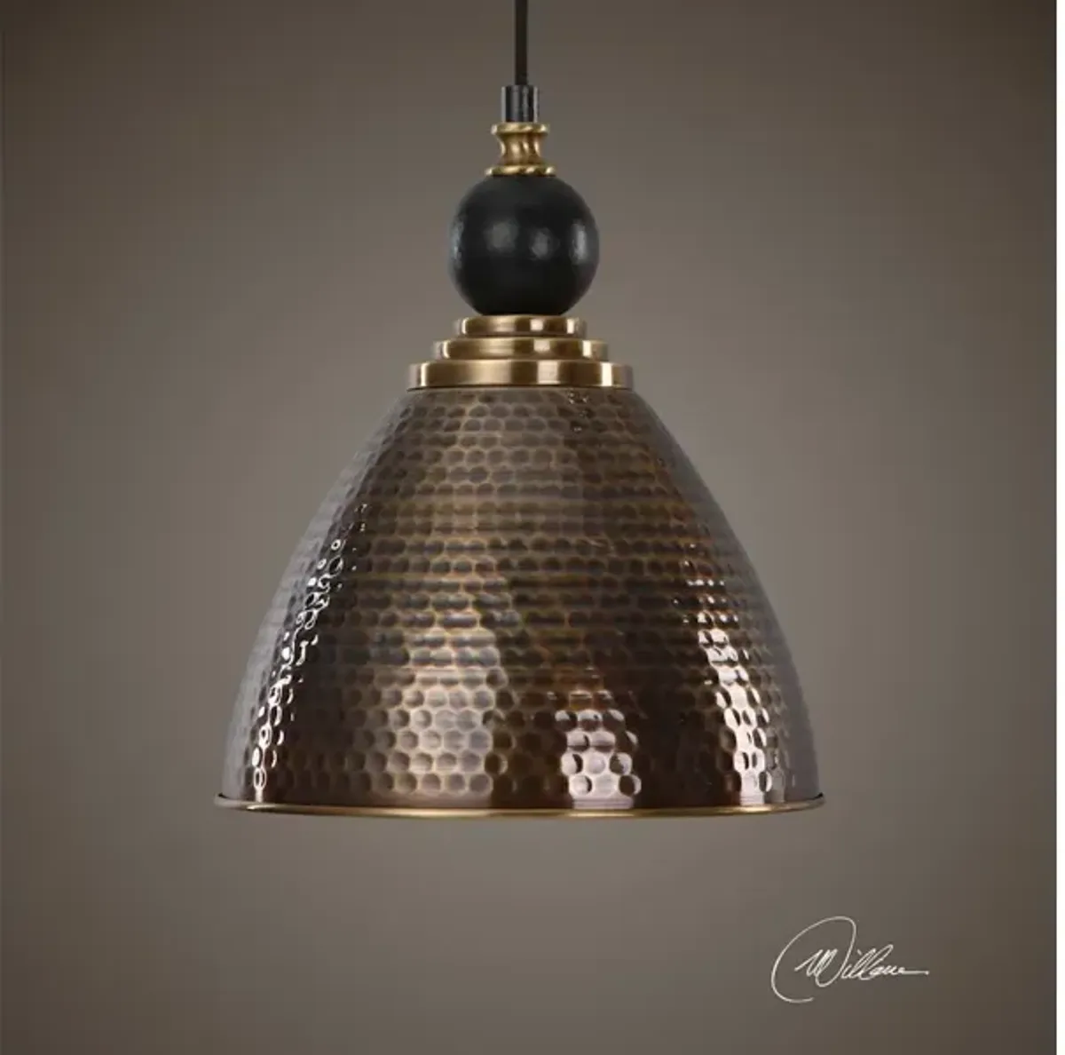 Adastra 1 Light Antique Brass Pendant