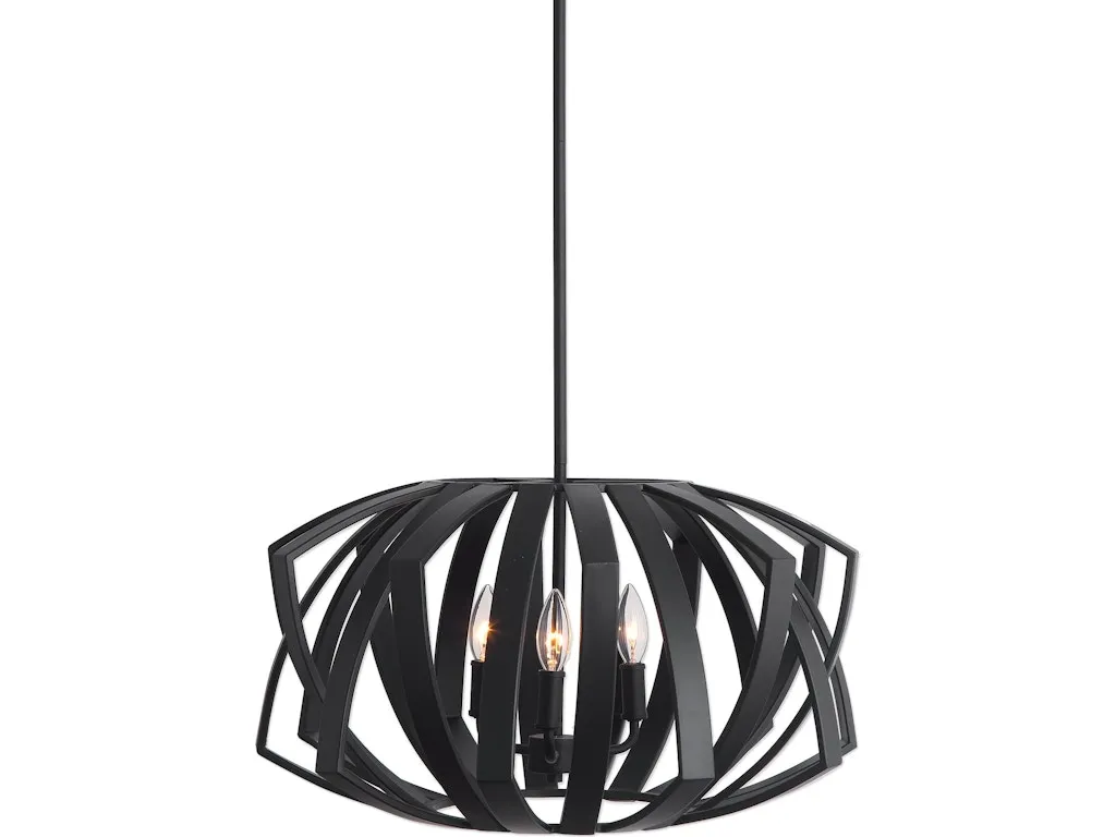 Thales Black Geometric 3 Light Pendant