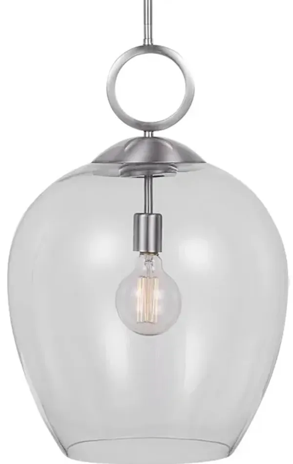 Calix Nickel 1 Light Glass Pendant