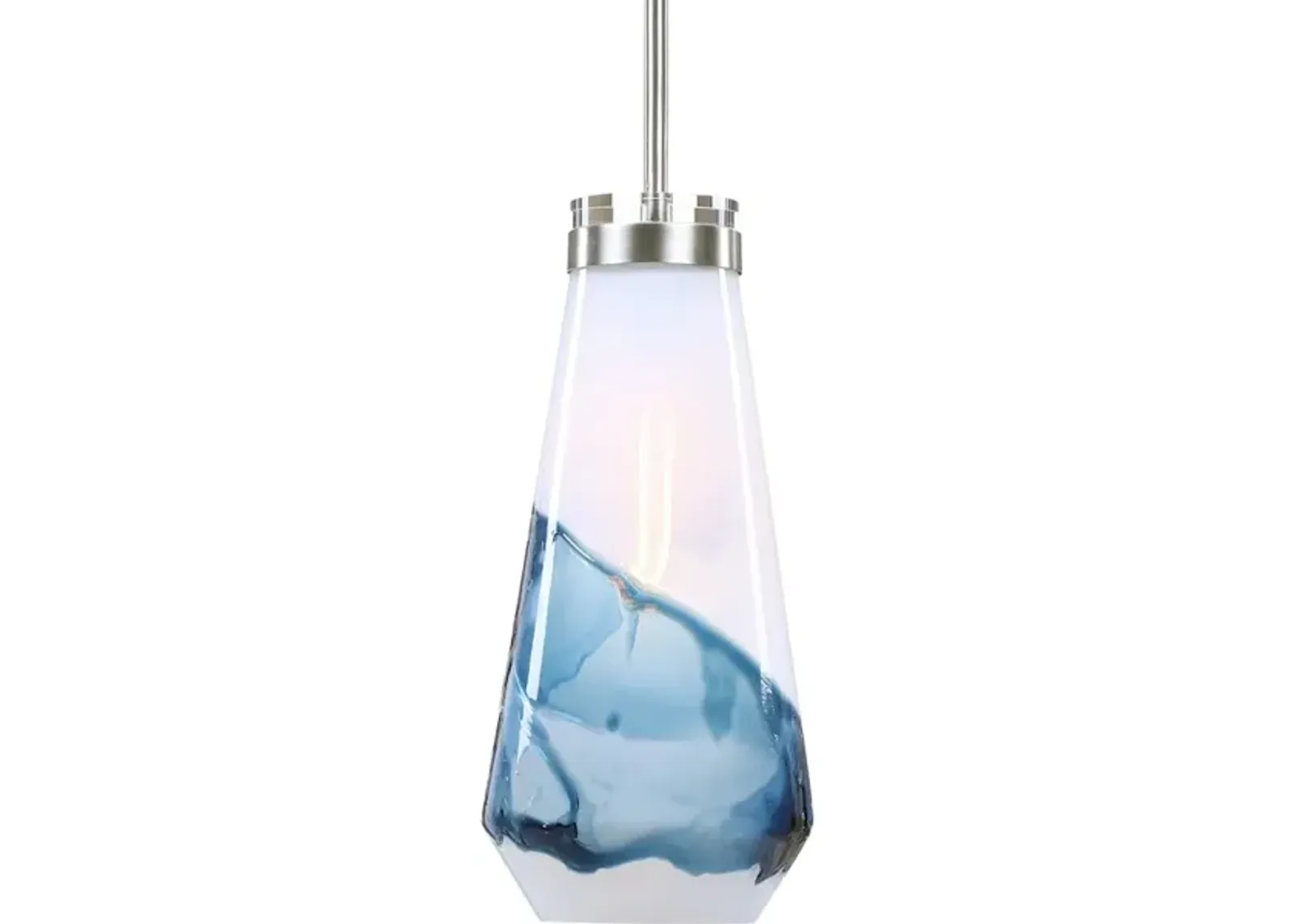 Windswept Blue and White 1 Light Mini Pendant