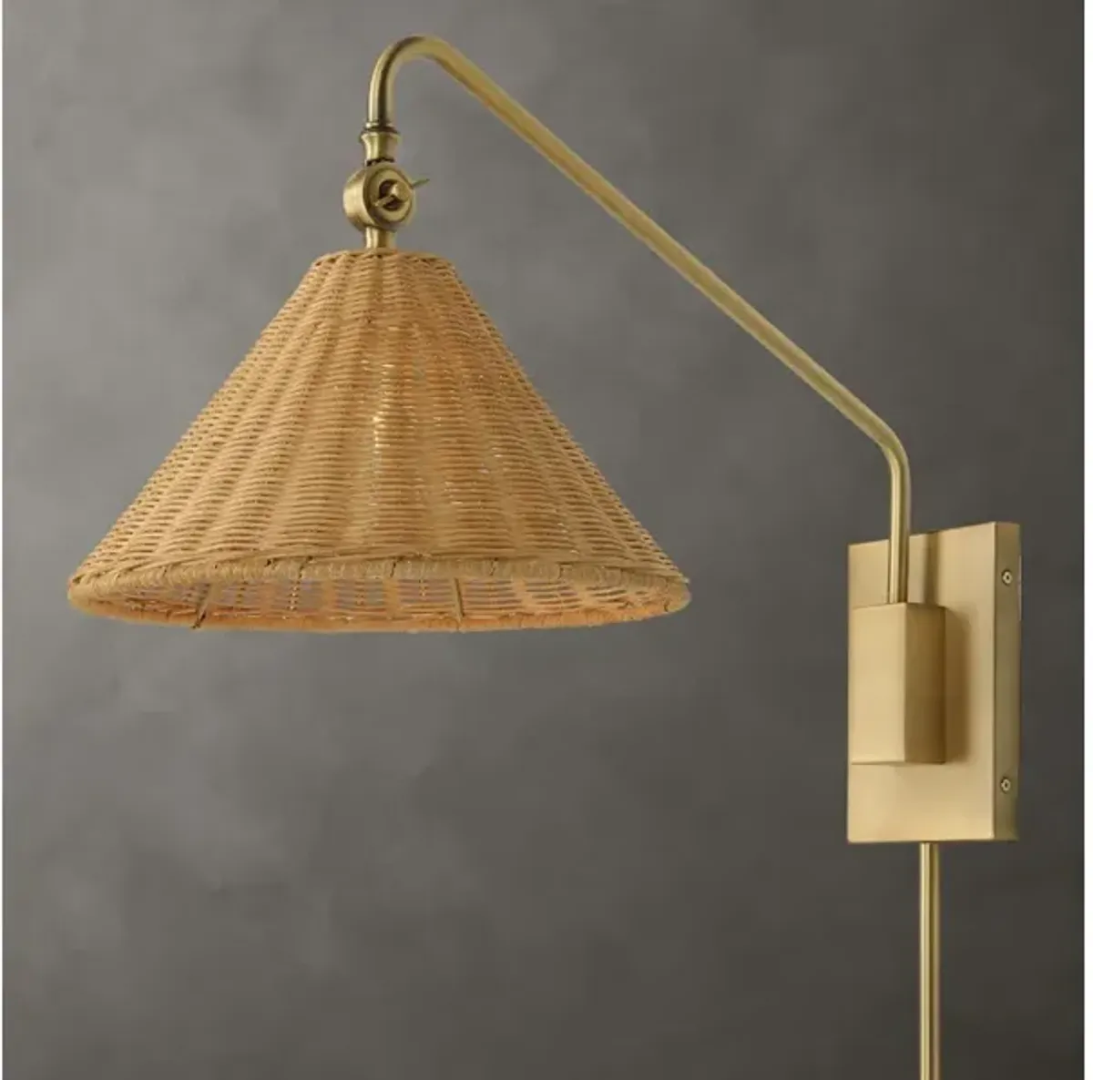 Phuvinh 1 Light Rattan Shade Sconce