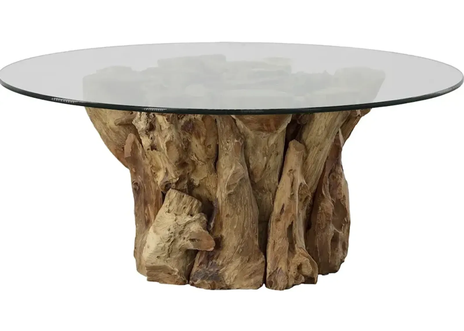 Driftwood Glass Top Large Coffee Table