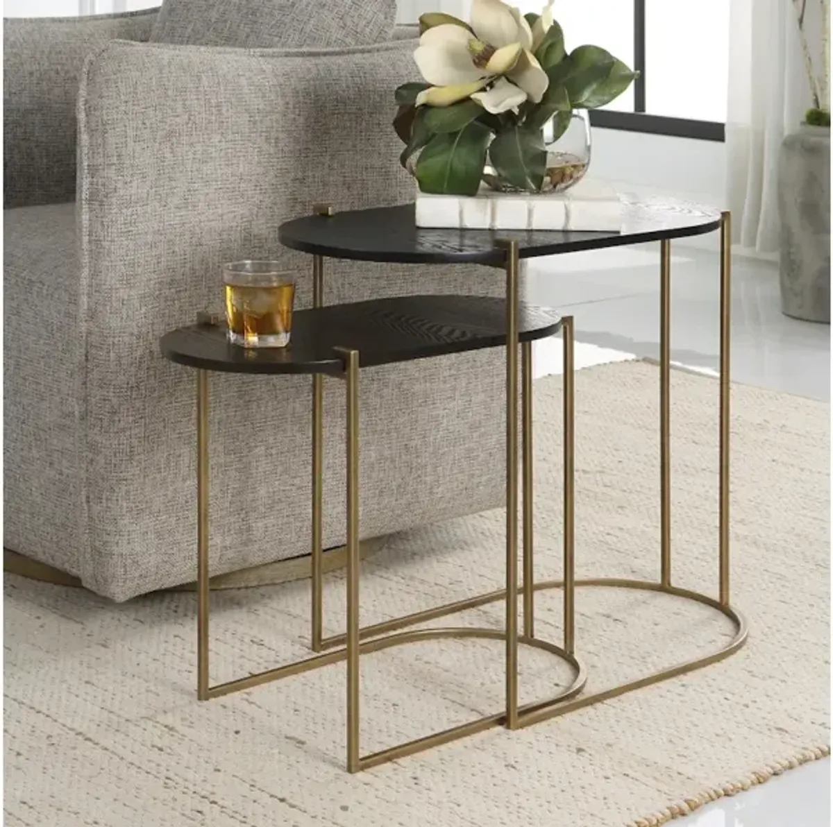 Aztec Wood Nesting Tables Set/2