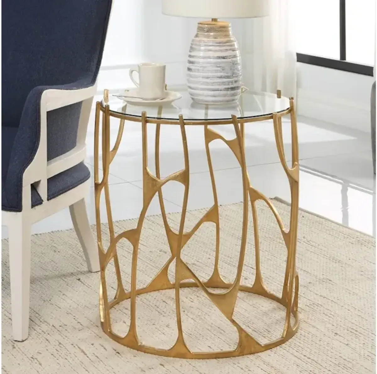 Ritual Round Gold Side Table