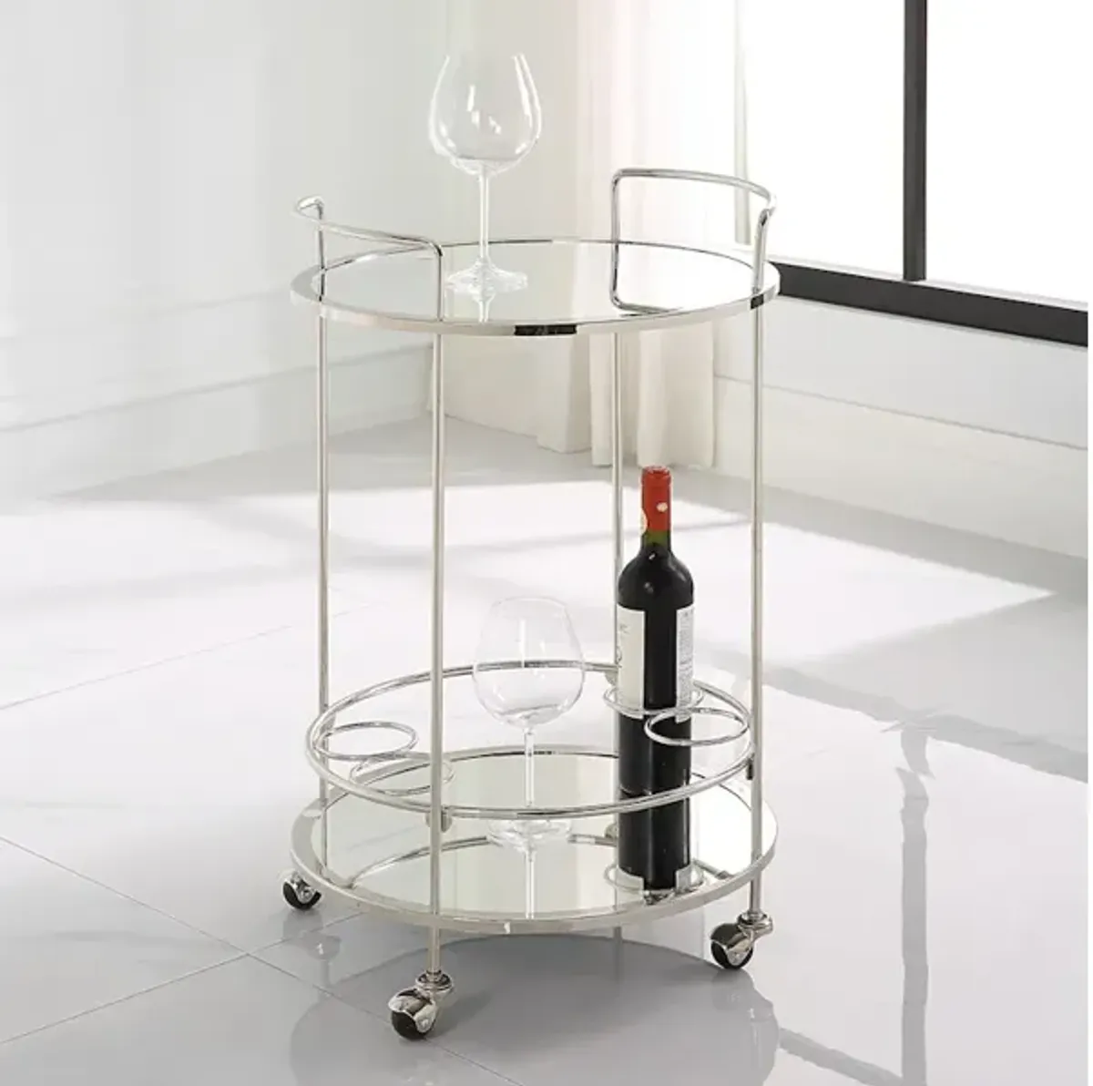 Spritz Chrome Bar Cart