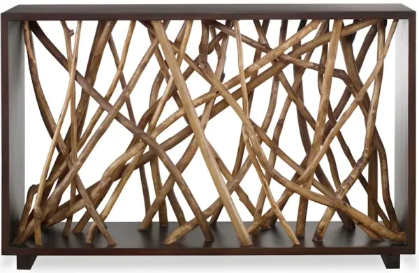 Teak Maze Console Table
