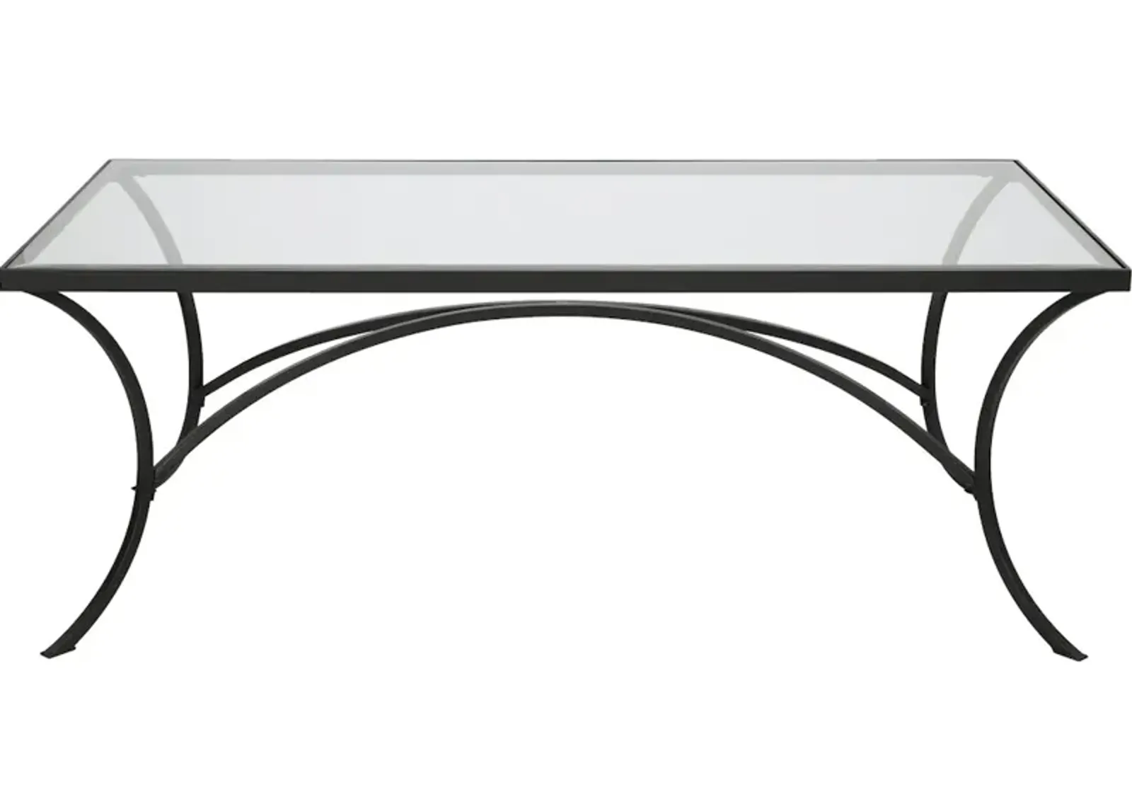 Alayna Black Metal and Glass Coffee Table