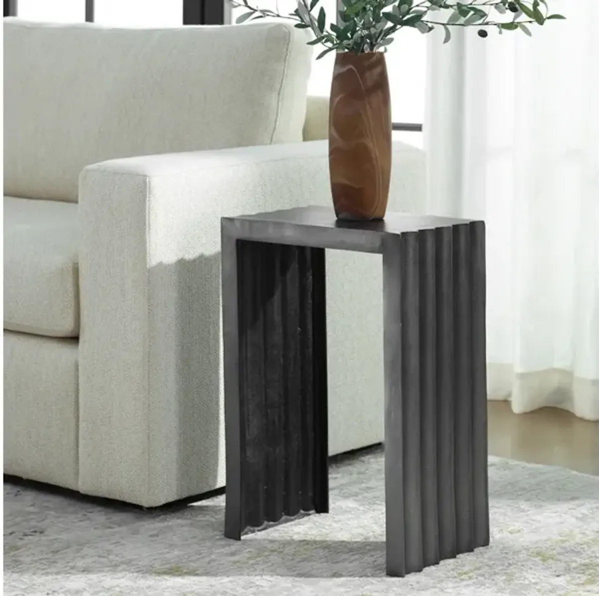 In The Groove Aluminum Accent Table